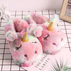 Детские тапочки игрушки Единорог Colorful 0121 Радуга, 31/34