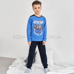 Пижама для мальчика трикотажная Game 89899 Голубой, Рост 128-134 (8-9 лет)
