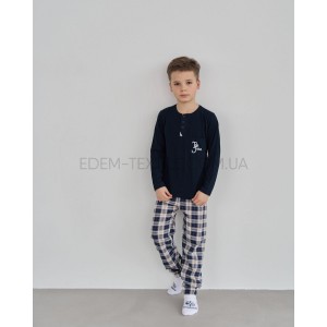 Пижама для мальчика штаны с кофтой Tom John 89849 Синий, Рост 128-134 (8-9 лет)