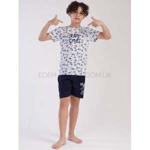 Пижама для мальчика с шортами Skate Cities Серый, Рост 134-140 (9-10 лет)