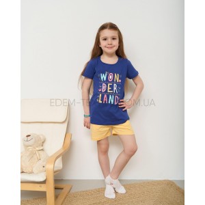 Комплект с шортами для девочки Wonderland Синий, Рост 110-116 (5-6 лет)