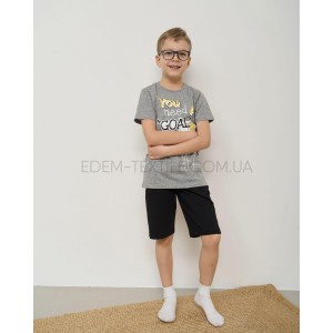 Детский комплект с шортами для мальчика Футбол Серый, Рост 110-116 (5-6 лет)