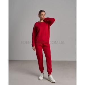 Теплый спортивный костюм Байка с начесом 88979 Красный, S