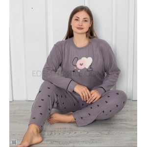 Женская пижама интерлок для полных Love 3202 Лиловый, 2XL