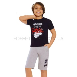 Пижама для мальчика Little Frog с шортами 26011 Темно-синий, Рост 128-134 (8-9 лет)