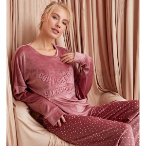 Велюровый костюм для дома Pijamoni 4210-9 Пудровый, XL
