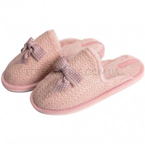 Комнатные женские тапочки с бантиком Twins Пудровый, 38/39