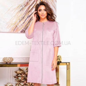 Халат на молнии для женщин Велюр Lingerie 170477 Пудровый, 2XL Халат на молнии для женщин Велюр Lingerie 170477 Пудровый, 2XL