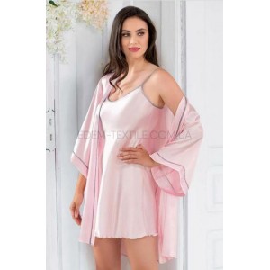 Комплект из ночной сорочка и халата 4852 Розовый, L