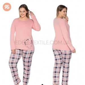 Женская пижама Кофта Штаны Rubina 4665 Батал Розовый, 4XL