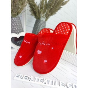 Домашние Тапочки Закрытые Fashion Сердечки Красный, 40/41 Домашние Тапочки Закрытые Fashion Сердечки Красный, 40/41