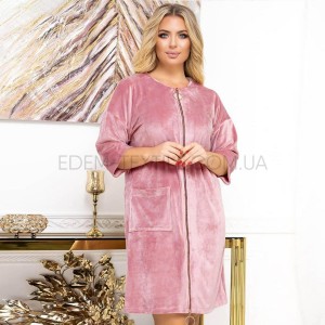 Домашний женский халат Велюр 170477 Lingerie Розовый, 3XL