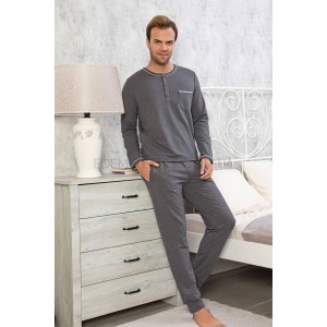 Мужская трикотажная пижама Кофта и Брюки 39507 Серый, 2XL