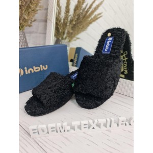 Тапочки Inblu женские эко мех открытые EF-2H Черный, 39