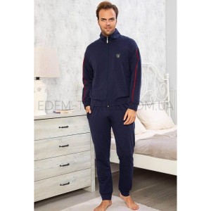 Мужской трикотажный костюм на змейке 39503 Синий, 2XL