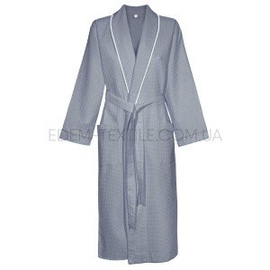 Мужской халат из вафельной ткани Люкс Ярослав Серый, 2XL/3XL