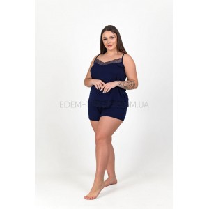 Комплект из вискозы шорты и майка Батал 1713 Темно-синий, 4XL Комплект из вискозы шорты и майка Батал 1713 Темно-синий, 4XL