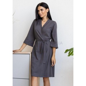 Домашний Красивый трикотажный халат Roksana 1185 Графитовый, 3XL