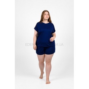 Женская Пижама из вискозы большого размера 1727-92 Темно-синий, 2XL