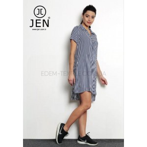 Туника свободного кроя с коротким рукавом 01803 Темно-синий, 4XL