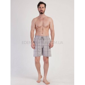 Мужские шорты с карманами Клетка Vienetta 9846 Серый, 2XL
