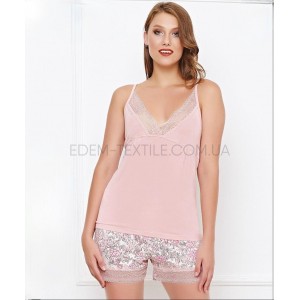 Пижама Шорты и Майка на тонкой бретели 17203 Персиковый, 2XL