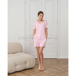 Комплект с рубашкой и шортами Полоска 90530 Розовый, M