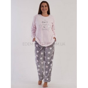 Костюм Пижама из Микрофибры Vienetta 3983 Розовый, 4XL