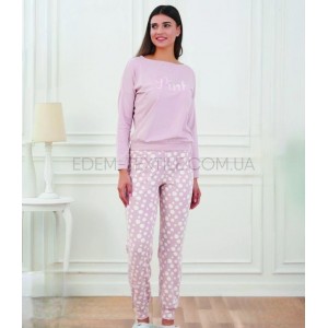 Пижама для девушек со штанами Pink Lush 1588 Пудровый, XL