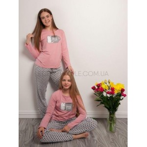 Молодежная женская пижама Coffee & Cats 96751 Розовый, L