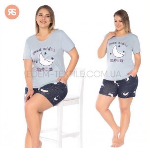 Пижама футболка и шорты Goodnight moon 4825 Аква, 4XL