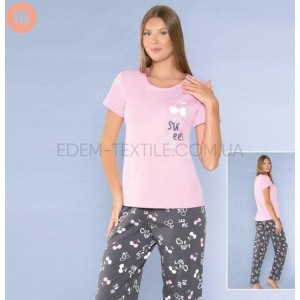 Піжама футболка и штаны Sweet Cherry 6725 Розовый, L