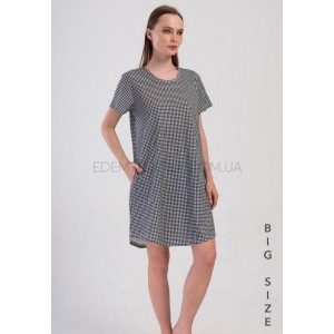 Домашняя туника на лето с карманами 6331 Черный, 2XL