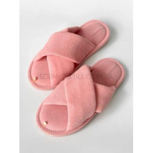 Вельветовые домашние женские тапочки Twins Розовый, 38/39