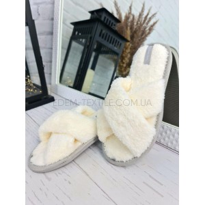 Женские махровые тапочки для дома Twins Молочный, 38/39
