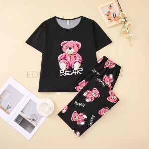 Пижама с мишкой футболка и штаны Bear 19034 Черный, 2XL